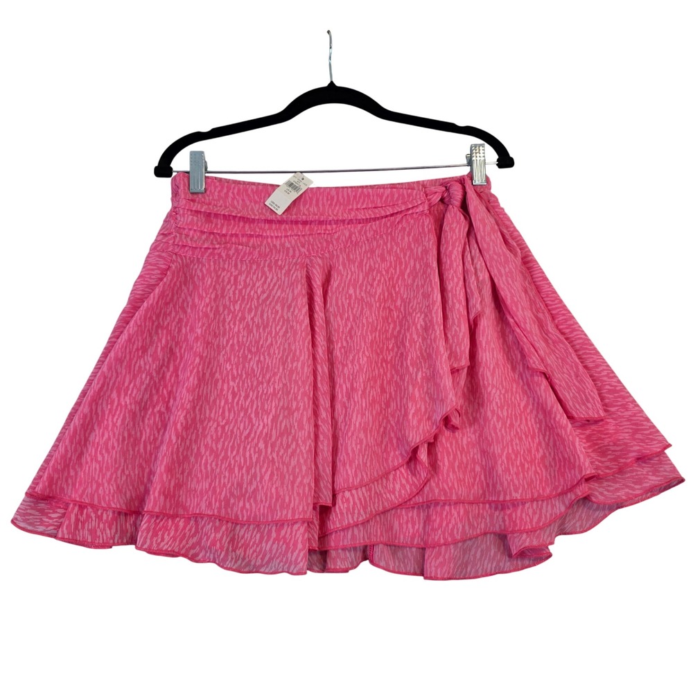 Aerie Pink Ruffle Wrap Mini Skirt Frilly Flounce Feminine Balletcore sz Med NEW